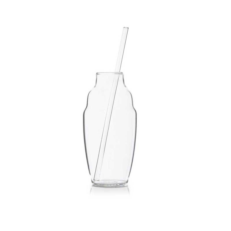 Cocktail Shaker 100% Chef Glas mit Strohhalm cl 16