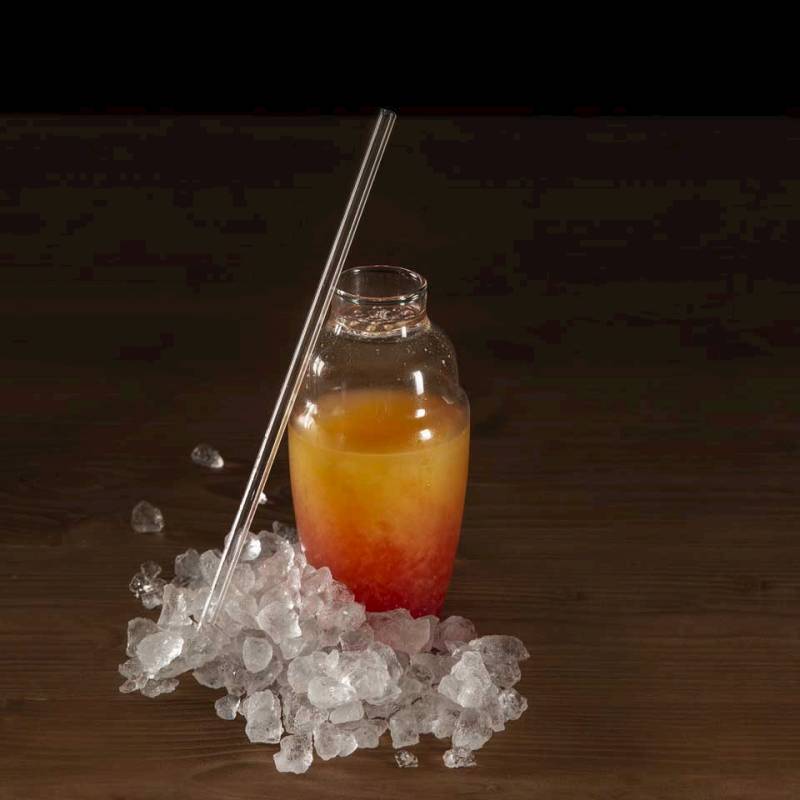 Cocktail Shaker 100% Chef Glas mit Strohhalm cl 16