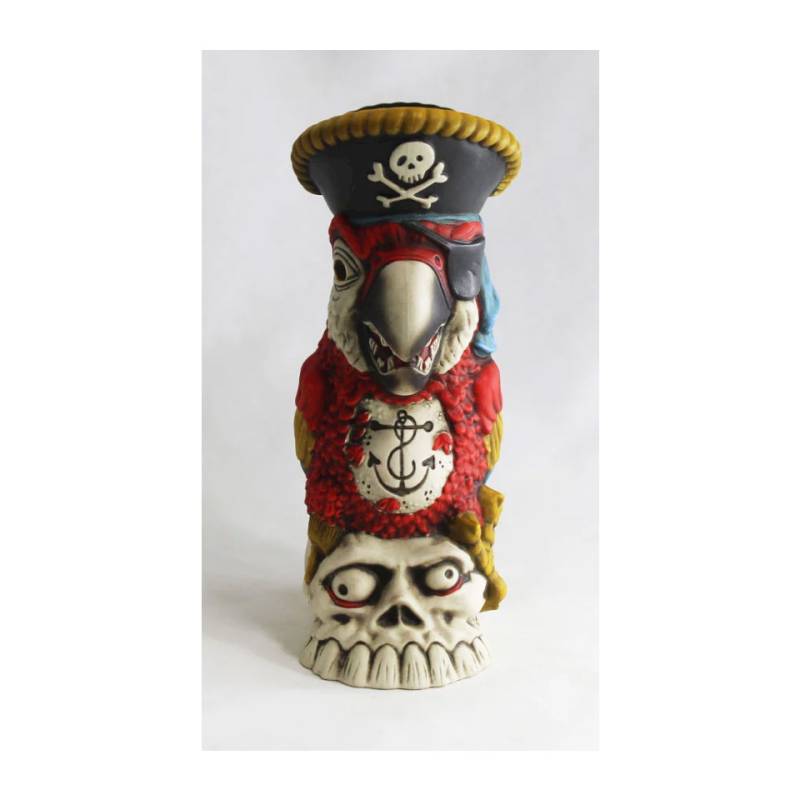 Peg Leg Party Parrot ceramic multicolor Tiki mug 16.23 oz.