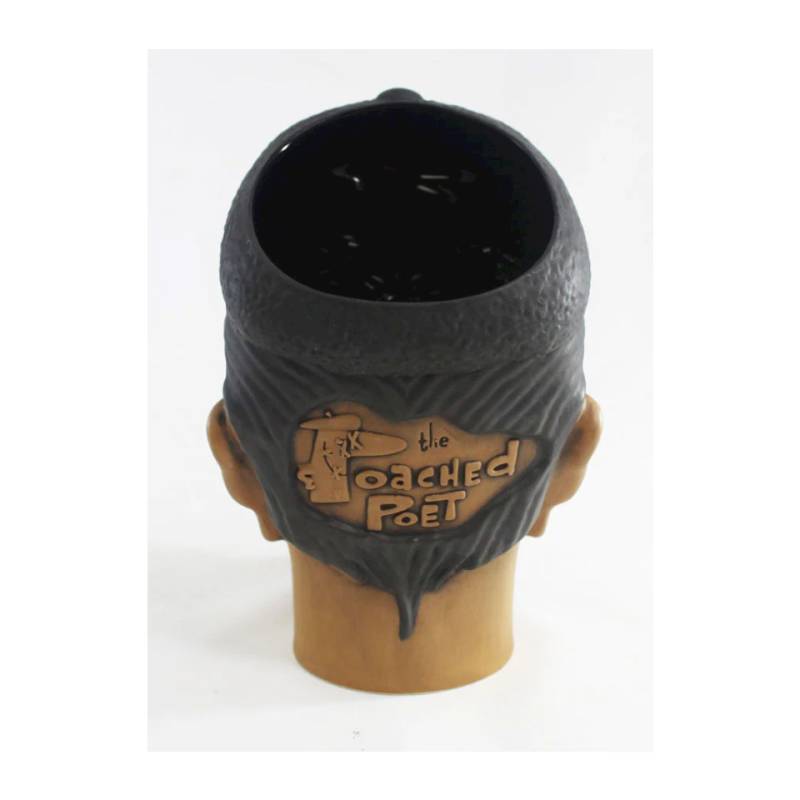 The Poached Poet Poach brown ceramic Tiki mug 14.20 oz.