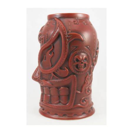 Estrella Fuego burgundy ceramic Tiki mug 29.75 oz.