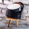 Grey and black melamine stackable round cup 2.95x1.10 inch