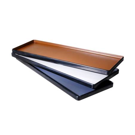 Grey and black rectangular melamine tray 13x5.90 inch