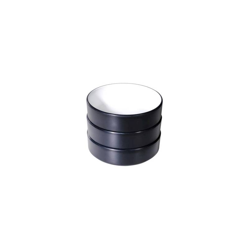 White and black melamine stackable round cup 2.95x1.10 inch