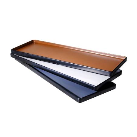 White and black rectangular melamine tray 13x5.90 inch