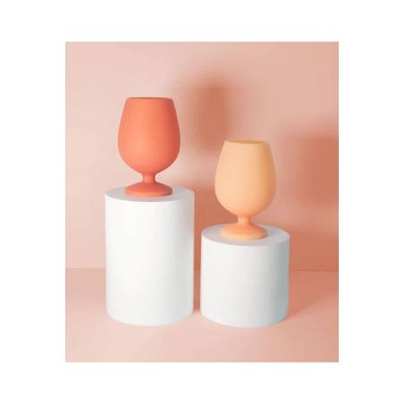 Porter Green Stemm peach silicone goblet 8.45 oz.