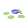 Set aus 4 Untersetzern plus Ciss Porter Green Silikonuntersetzer violette und vert