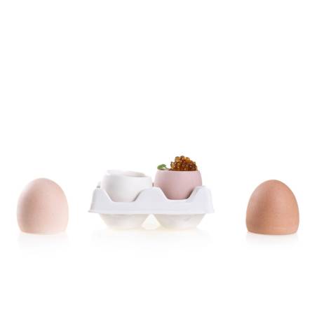 100% Chef 4 imprints white porcelain Egg Box