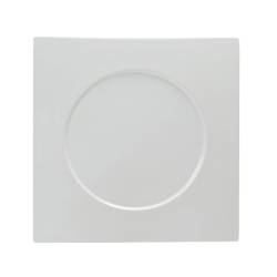 Phoemics round imprint square plate in white porcelain 26 cm