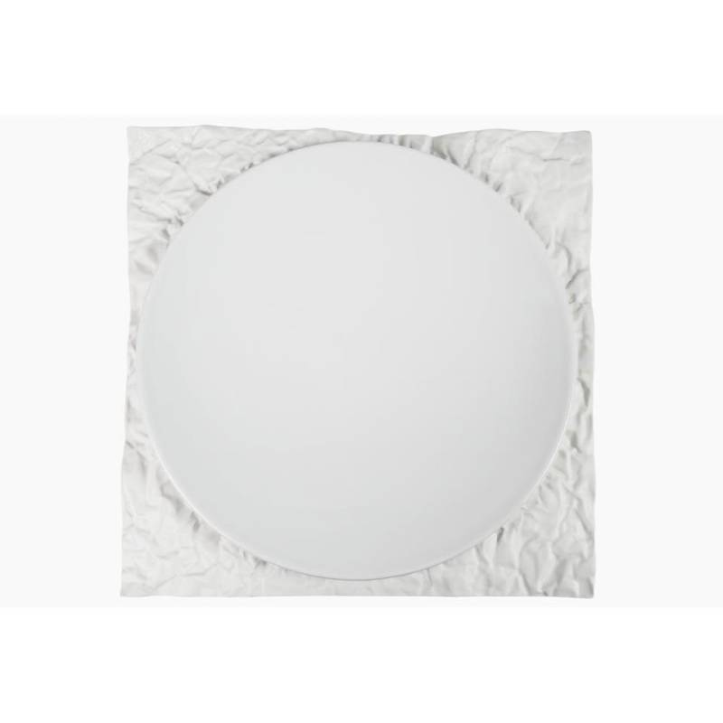 Terra white porcelain square flat plate 26x26 cm