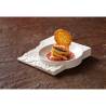 Terra white porcelain square flat plate 20x20 cm