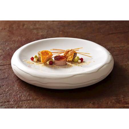 Terra white porcelain round flat plate 30x5 cm