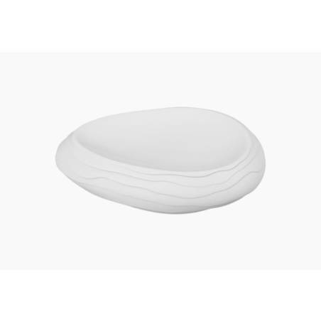 Earth drop flat plate in white porcelain 26x19x7 cm