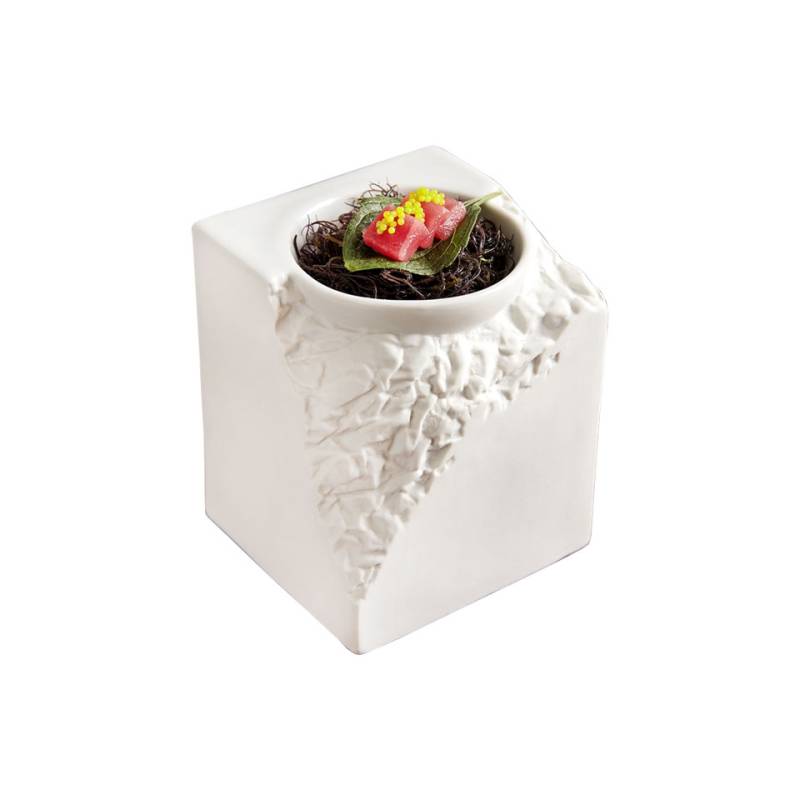 Terra porcelain white porcelain square podium cup cm 10x10x11