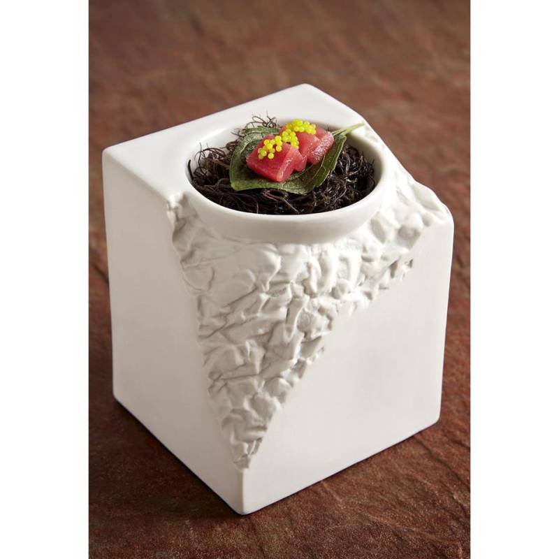 Terra porcelain white porcelain square podium cup cm 10x10x11