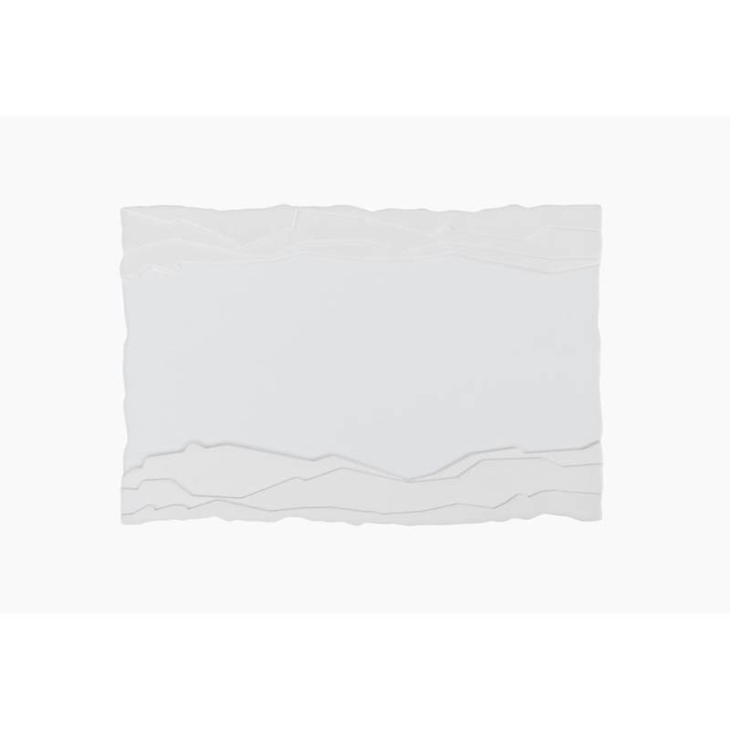 Piatto piano rettangolare Terra in porcellana bianca cm 26x18