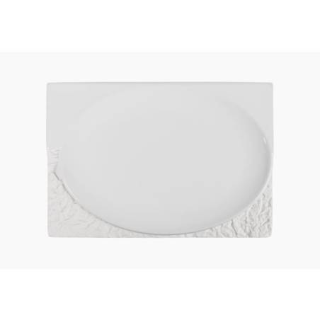 Terra white porcelain rectangular flat plate 27x18 cm