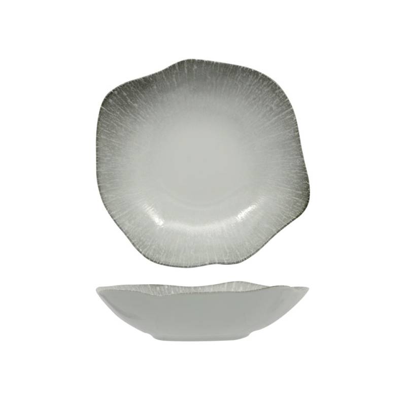 Organic Radius weiß und grau dekorierte Porzellanschale 23 cm