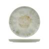 Gray stoneware coupe Ninphea flat plate with decoration cm 28