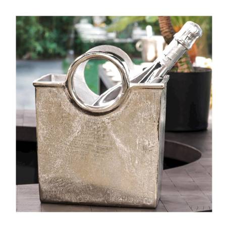 Silber Aluminium Wein Eimer Tasche cm 21x14x25,5