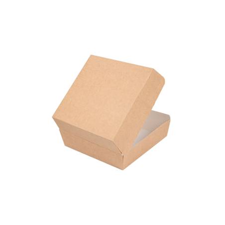 The Pack hamburger container in brown cardboard 14.2x13.7x6.1 cm