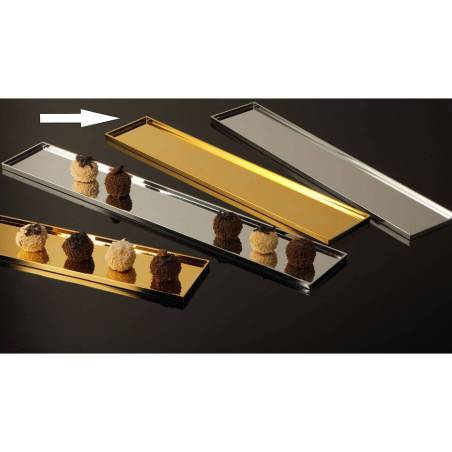 Rechteckige Bar Gebäck Schale in abs gold cm 50x10x1