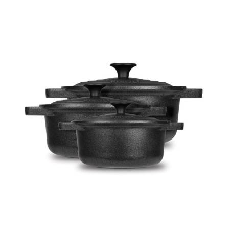 Le Pignatte Risolì 2 handle nonstick aluminum round casserole with lid for induction cm 20