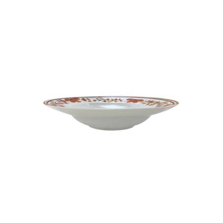 Maritime Sorrento white porcelain pasta bowl with red flowers cm 26.5