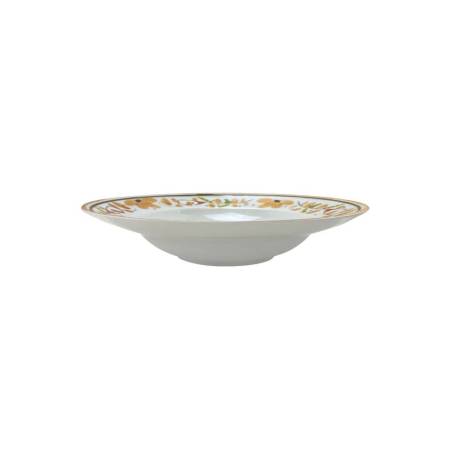 Pasta bowl Maritime Venezia in porcellana bianca con fiori gialli cm 26,5