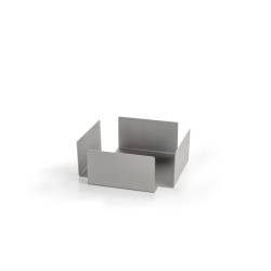 Satin stainless steel square napkin holder cm 13x13x5