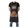 Apron with bib and pocket Canapiglia jeans and leather piping cm 70x80