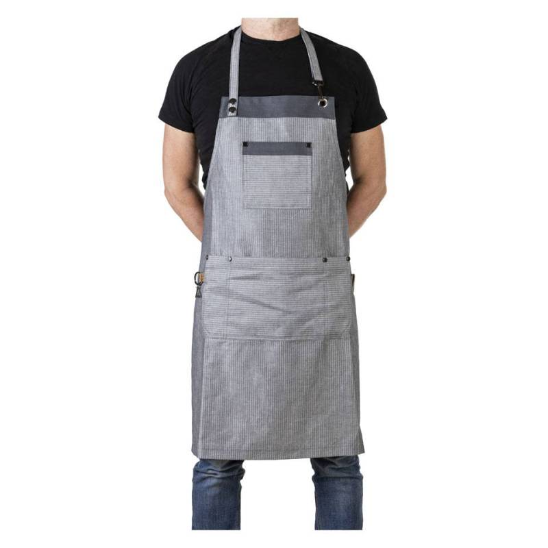 Apron with bib Goldfinch pinstripe grey cm 85x82