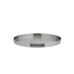 Nordic round tray in brushed stainless steel cm 23
