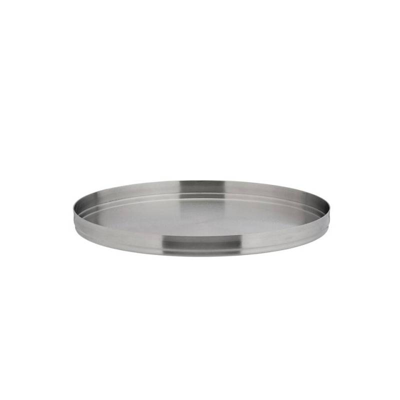 Nordic round tray in brushed stainless steel cm 23