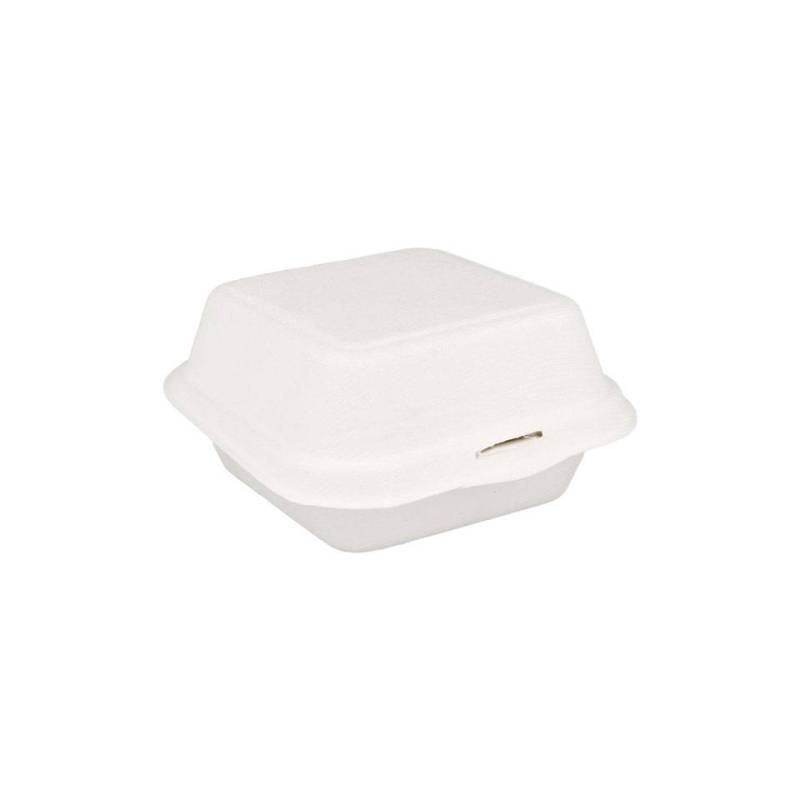 Contenitore hamburger con coperchio Bionic in bagassa cm 15,2x15x8,4