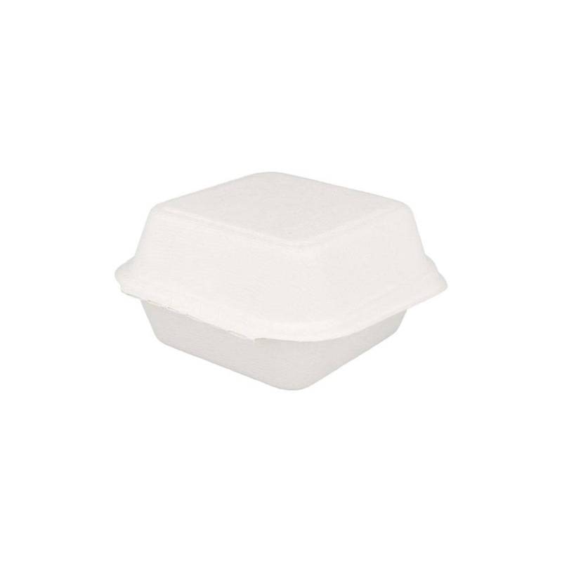 Bionic bagasse hamburger container with lid cm 15.2x15x8.4