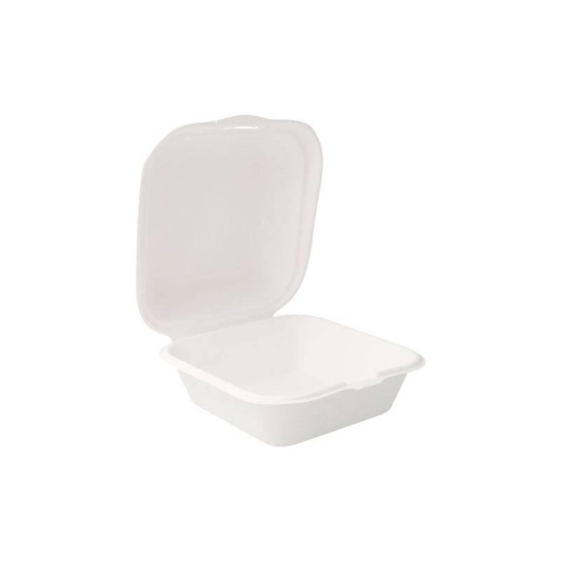 Bionic bagasse hamburger container with lid cm 15.2x15x8.4