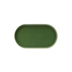 Vassoio ovale Forma Forest in porcellana verde oliva cm 31x17,5