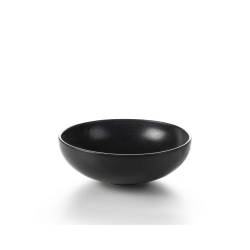Black porcelain cast iron effect round salad bowl cm 19