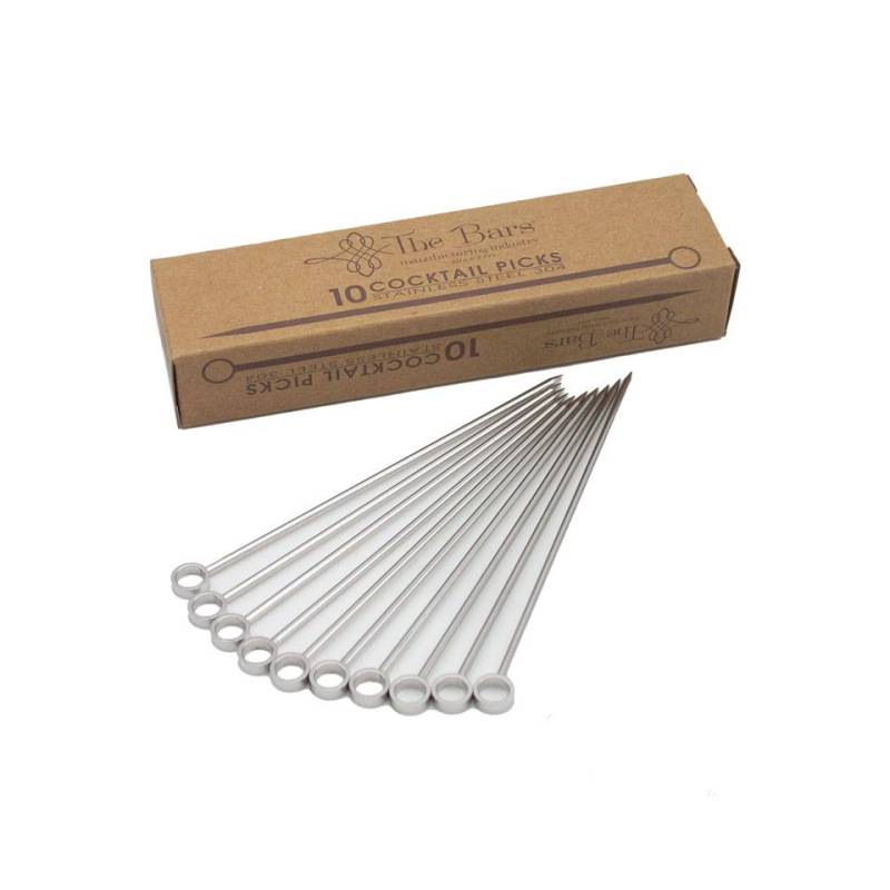 Stainless steel circle cocktail skewers 10.8 cm