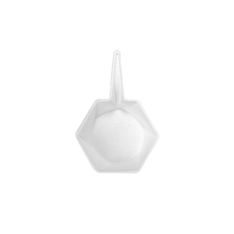 Hexagon cup with white bagasse handle cm 5.5