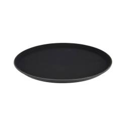 Black polypropylene non-slip round tray cm 35