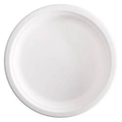 White bagasse flat plate 23 cm