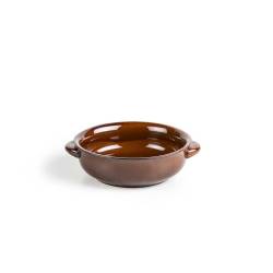 Tegame con manici in stoneware marrone cm 15x5