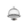 Aluminum riser with vintage style glass dome cm 26x25