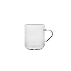 Modern glass mug tumbler with handle cl 30