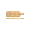 Cutting board with handle 3 compartments bamboo cm 28x10