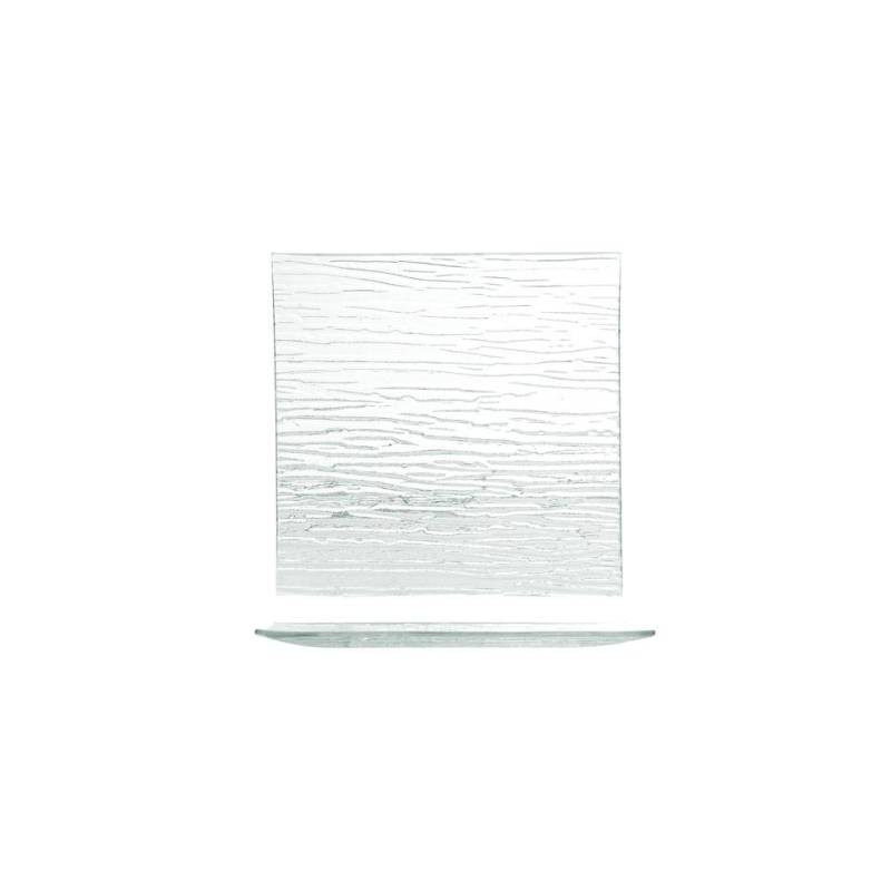 Bamboo glass square plate 25x25 cm