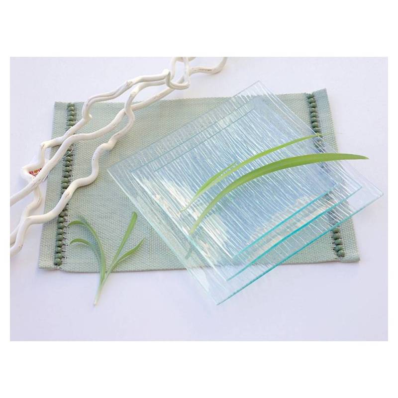 Bamboo glass square plate 25x25 cm