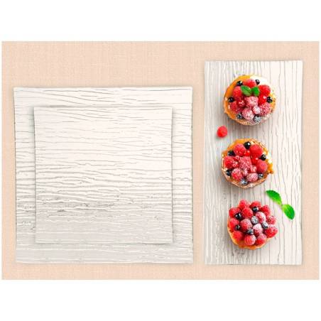 Bamboo glass square plate 25x25 cm